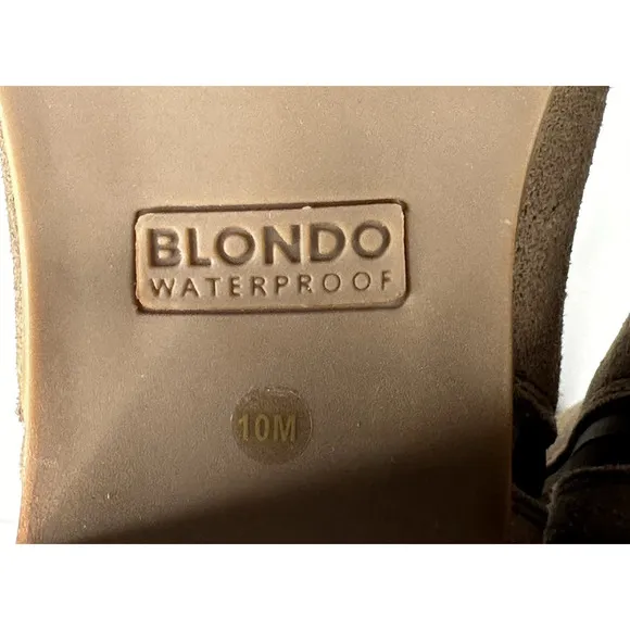 Blondo Tatiana Women's Knee High Boots Taupe Suede Size 10M Waterproof