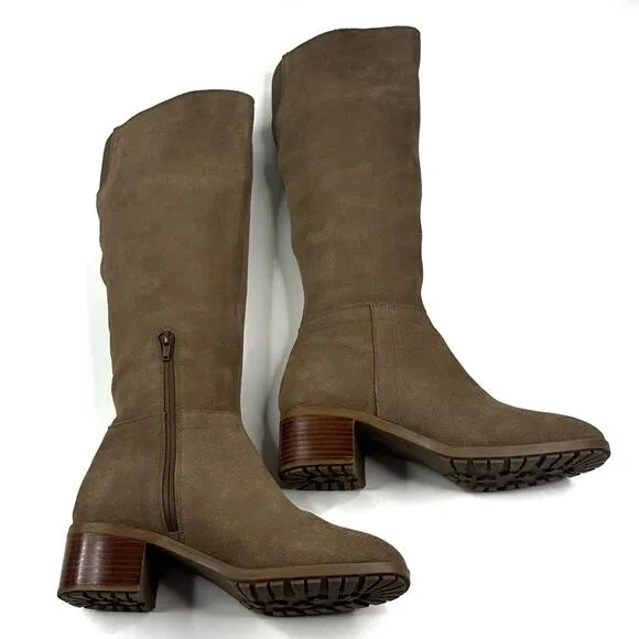 Blondo Tatiana Women's Knee High Boots Taupe Suede Size 10M Waterproof