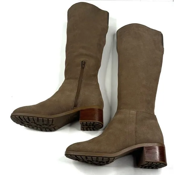 Blondo Tatiana Women's Knee High Boots Taupe Suede Size 10M Waterproof