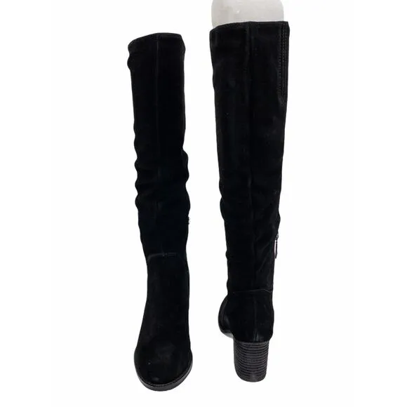 Blondo Waterproof Women's Black Ruched Nadeen Suede Tall Knee Boots 7.5