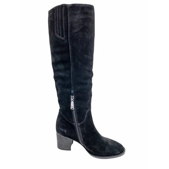 Blondo Waterproof Women's Black Ruched Nadeen Suede Tall Knee Boots 7.5