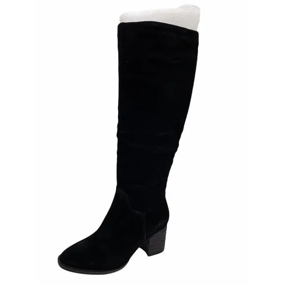 Blondo Waterproof Women's Black Ruched Nadeen Suede Tall Knee Boots 7.5