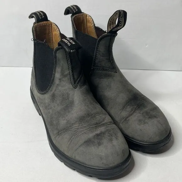 Blundstone Gray Suede Chelsea Boots Worn In  Unisex Mens Size 5 Women’s 7.5