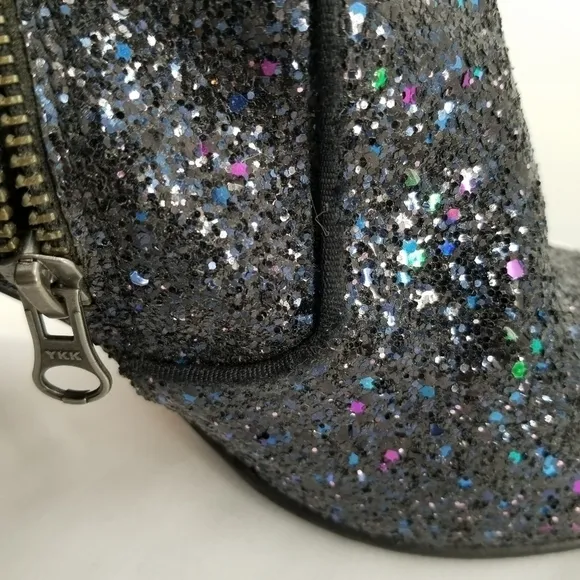 Boden Chunky Glitter Ankle Block Heel Boots Size 42 (10.5)