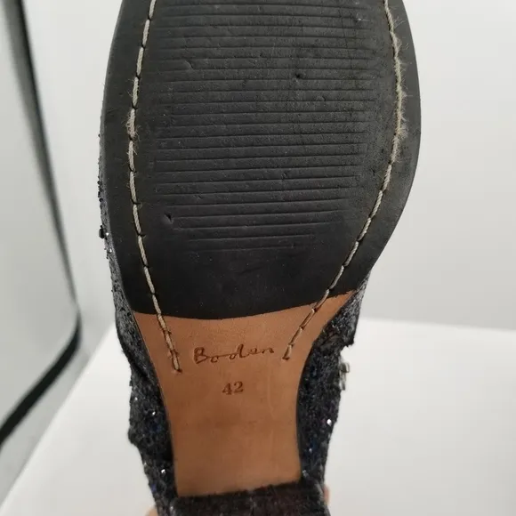 Boden Chunky Glitter Ankle Block Heel Boots Size 42 (10.5)