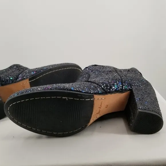 Boden Chunky Glitter Ankle Block Heel Boots Size 42 (10.5)