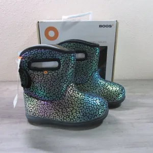 Bogs 10 Baby Rainbow Leopard Waterproof Mud Garden Boots Black Multi