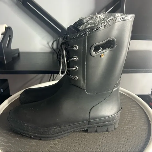 BOGS Amanda Plush Faux Fux Women's Black Waterproof Boots