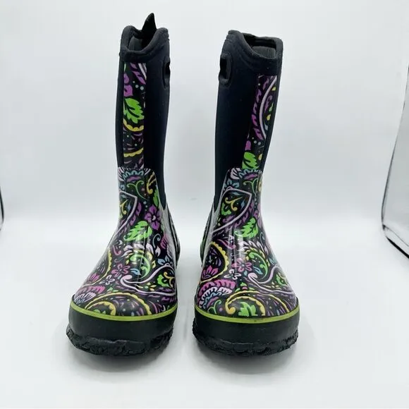 BOGS Girls Waterproof Insulated Rubber &amp; Neoprene Winter Rain Boot Kids 2