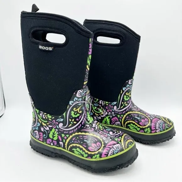 BOGS Girls Waterproof Insulated Rubber &amp; Neoprene Winter Rain Boot Kids 2