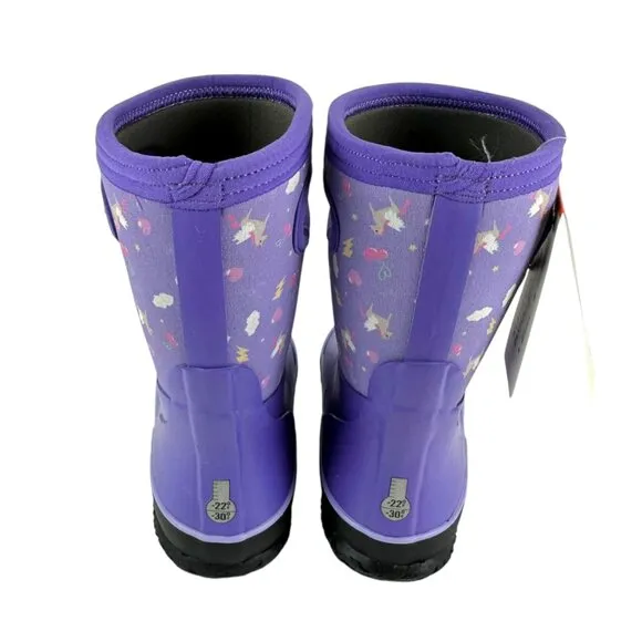 BOGS Grasp Pegasus Youth Size 4 Classic Waterproof Snow Boot Purple Unicorn NEW