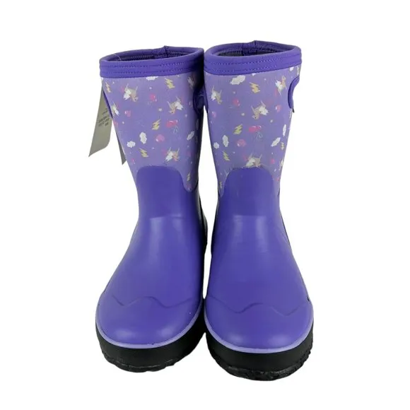 BOGS Grasp Pegasus Youth Size 4 Classic Waterproof Snow Boot Purple Unicorn NEW