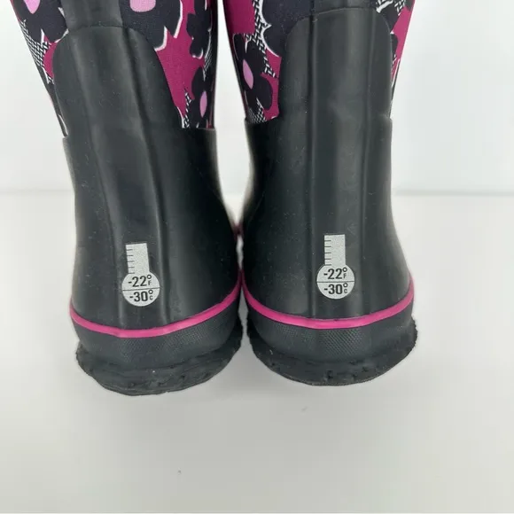 Bogs Grasp Pink Floral Girls Kids Size 5 Rain Snow Winter Boots -30 Degrees NEW
