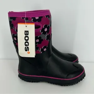 Bogs Grasp Pink Floral Girls Kids Size 5 Rain Snow Winter Boots -30 Degrees NEW