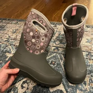 Bogs | Gray &amp; Multicolor Neo-classic B-eye Waterproof Girls Boots Sz 3 Youth