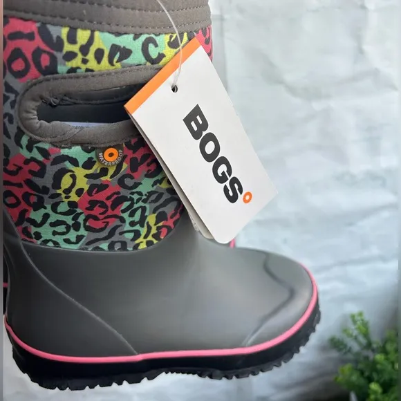 BOGS K GRASP LEOPARD  York Rain Boot, kids size  12 new