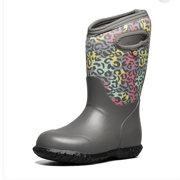 BOGS K GRASP LEOPARD  York Rain Boot, kids size  12 new