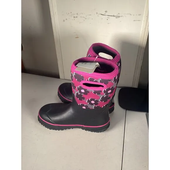 Bogs Kids' Grasp Flower Insulated Rain Boots Size 4