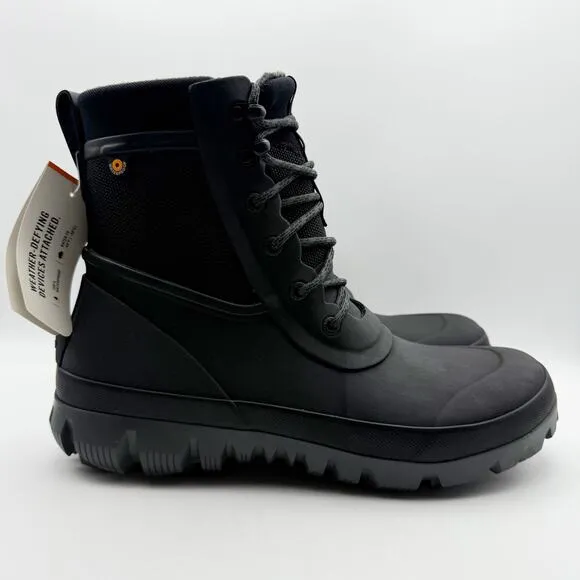 Bogs Mens Arcata Urban Lace Boots US 12M EU 45 Black Waterproof Insulated SR NIB