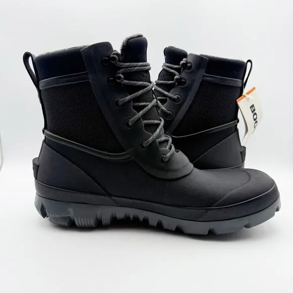 Bogs Mens Arcata Urban Lace Boots US 12M EU 45 Black Waterproof Insulated SR NIB