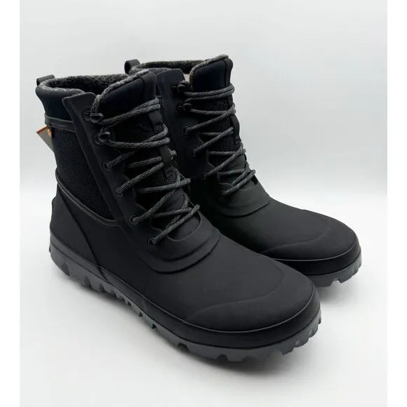 Bogs Mens Arcata Urban Lace Boots US 12M EU 45 Black Waterproof Insulated SR NIB