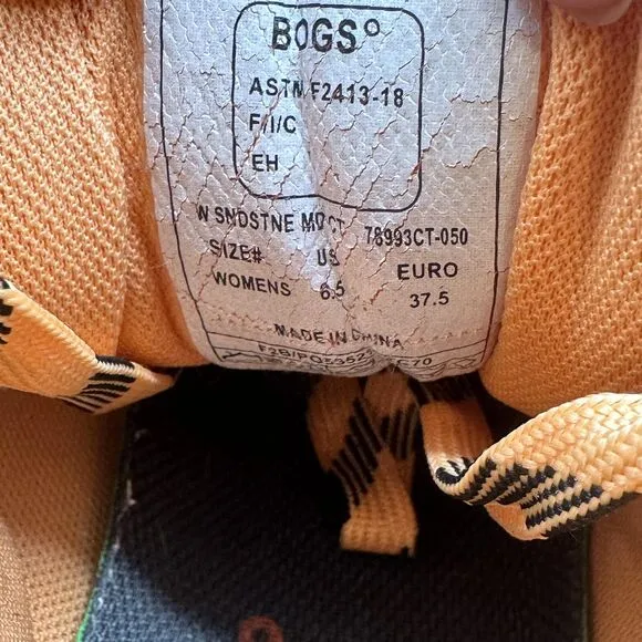 Bogs Sandstone CT Sneaker Womens 6.5 Gray Orange Lace Up Ankle Boots Shoes