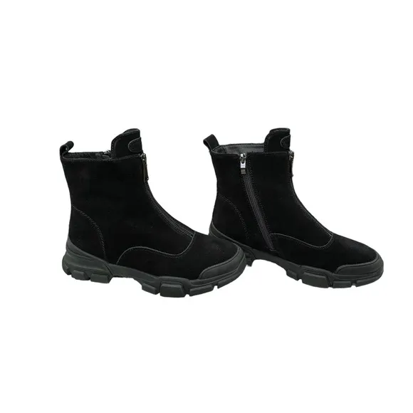 BONAVI - Zip front Suede‎ Ankle Boots.