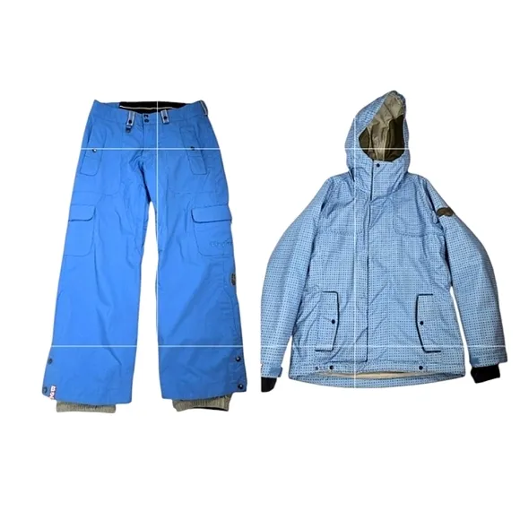 Bonfire Womens Radiant  Snowboard/Ski Blue Insulated Snowpants