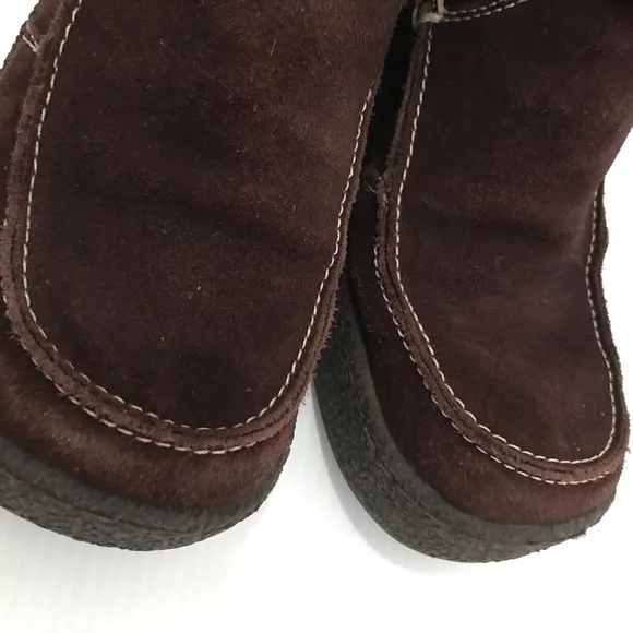 Bongo Platform Brown Suede Boots Size 8.5