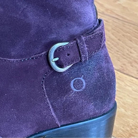 Born B.O.C. Women's Purple Cherry Wine Suede Leather Knee High Boots Sz 7 M