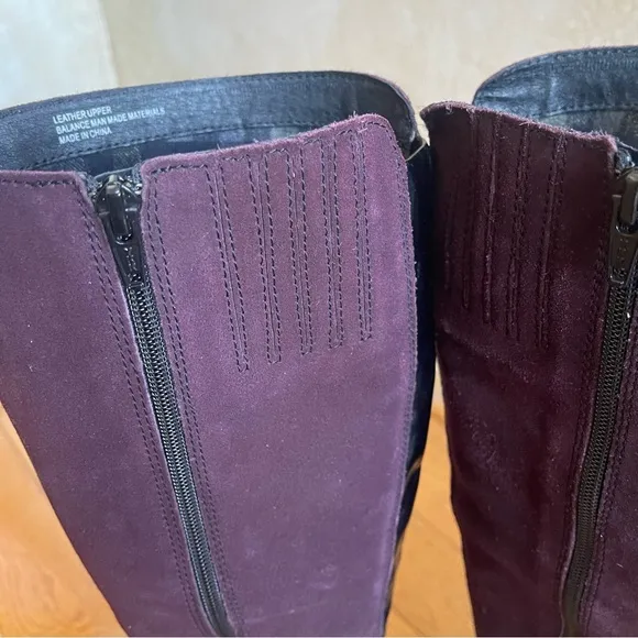 Born B.O.C. Women's Purple Cherry Wine Suede Leather Knee High Boots Sz 7 M