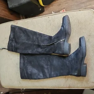 BORN BORMAN Black Suede Leather Riding Boots Women's Size 10