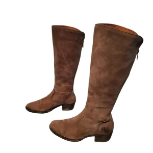 Born Brown Leather Knee-High Zip-Up Riding Boots Women's Size 8.5