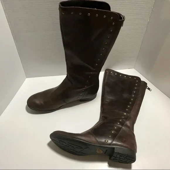 Born Larsen Genuine Leather Studded Riding Knee Boots