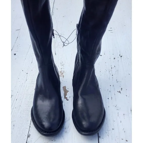 Born Women's Black Leather Knee High Shaunie Riding Boots Sz US 6.5 EU 37