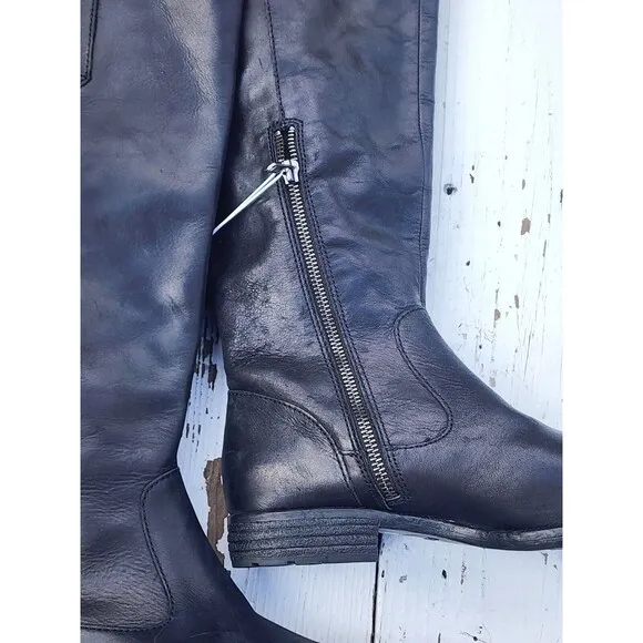 Born Women's Black Leather Knee High Shaunie Riding Boots Sz US 6.5 EU 37