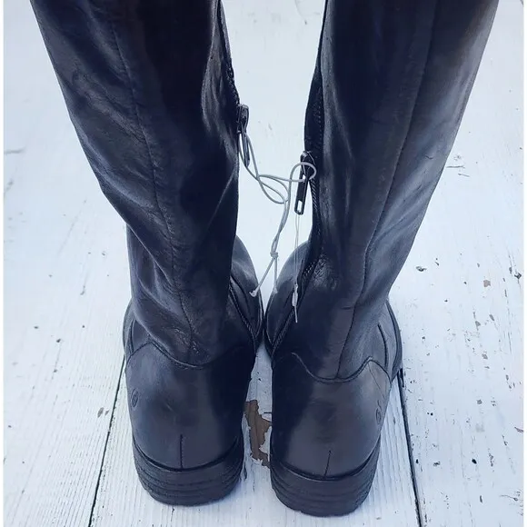 Born Women's Black Leather Knee High Shaunie Riding Boots Sz US 6.5 EU 37