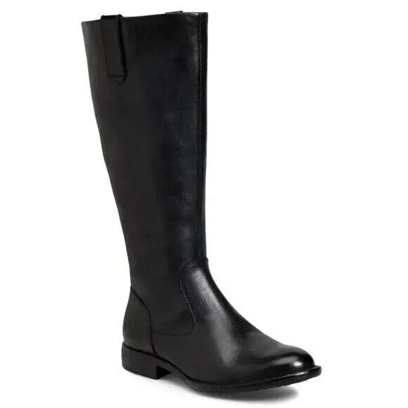 Born Women's Black Leather Knee High Shaunie Riding Boots Sz US 6.5 EU 37