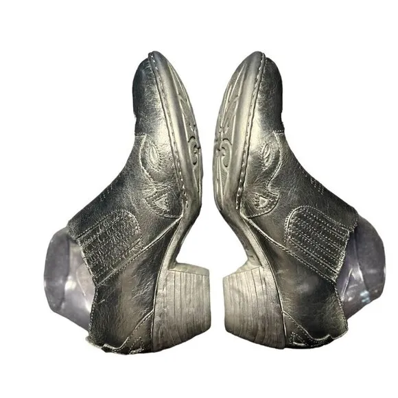 Born Womens Ebony Black Leather Amibeth Western Wingtip Ankle Booties Size 7