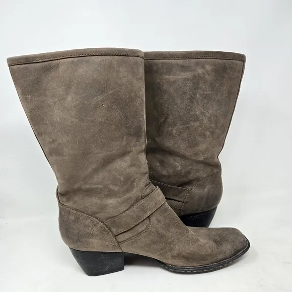 BORN Women's Midcalf Mollie Brown Leather Riding Boots Size 9.5 | 41
