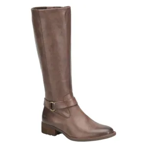 BORN Womens Saddler Tall Riding Boots Size 8M EU 39 Wide Calf Brown Leather NIB
