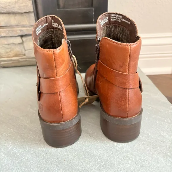 BORN Women's Size 6 Tori Comfort Brown Leather Ankle Booties Boots NIB