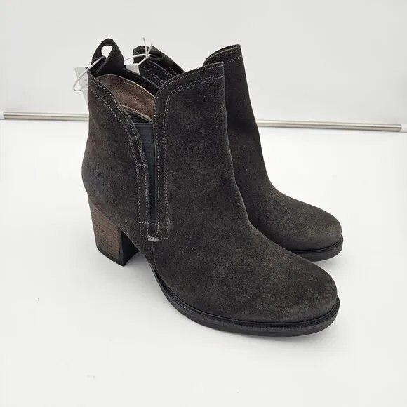 Bos &amp; Co Belfield Ankle Boots 9 Oiled Suede Round Toe Waterproof‎ Western Grunge