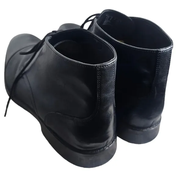 Bostonian Commonwealth Mens Size 12 M Black Leather Lace Up Ankle Boots