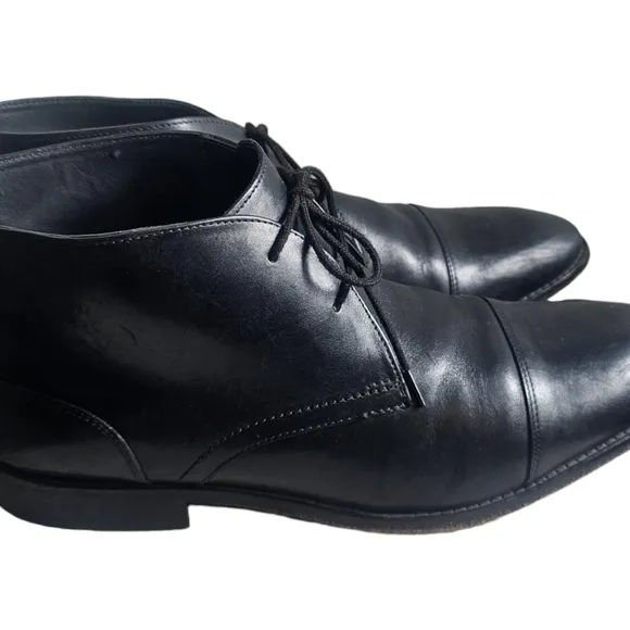 Bostonian Commonwealth Mens Size 12 M Black Leather Lace Up Ankle Boots