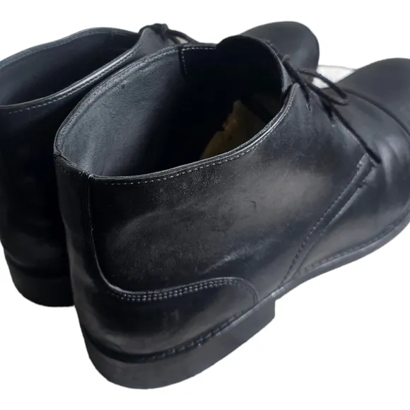 Bostonian Commonwealth Mens Size 12 M Black Leather Lace Up Ankle Boots