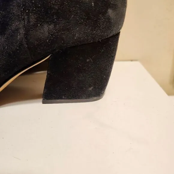 Botkier &quot;Sasha&quot; Black Luxe Suede Chunk Heel Ankle Boots sz.8 MSRP $265