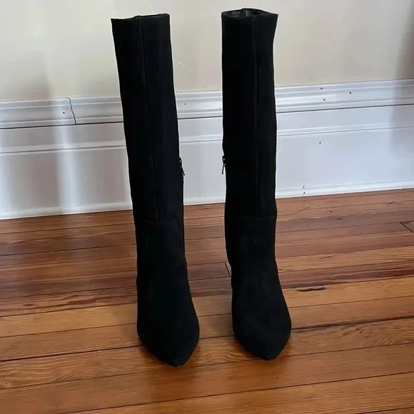 Botkier Sharon Black Suede Knee Boots - Size 8.5
