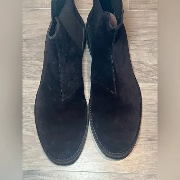 Bottega Veneta Espresso Suede Ankle Chelsea Boots Size 46