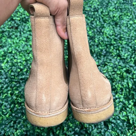 Bottega Veneta Suede Ankle Chelsea Boots 46 Light Brown